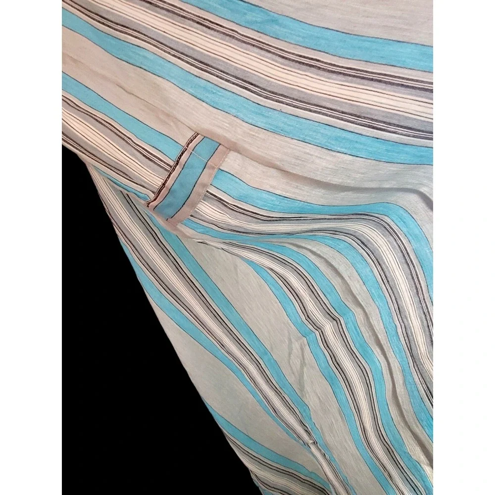 Vintage Old Stock Unused Mattress Ticking‎ Fabric Striped Turquoise